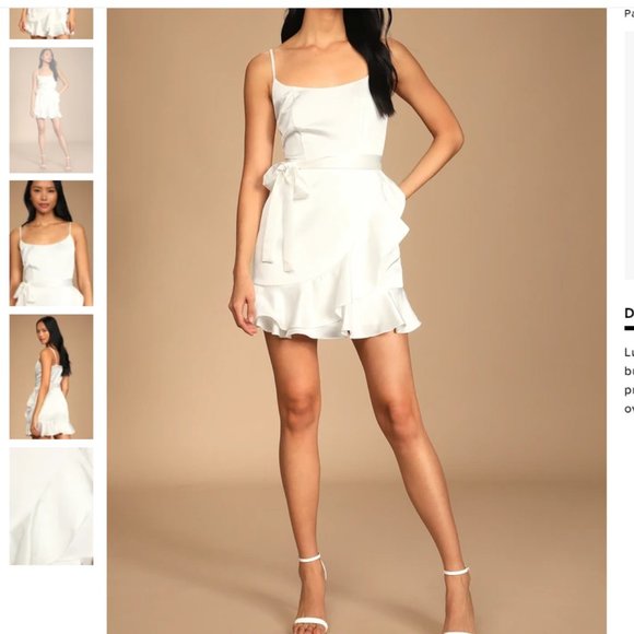 Glamourous Lifestyle White Satin Faux-Wrap Mini Dress - Lulu's XL - Picture 2 of 9